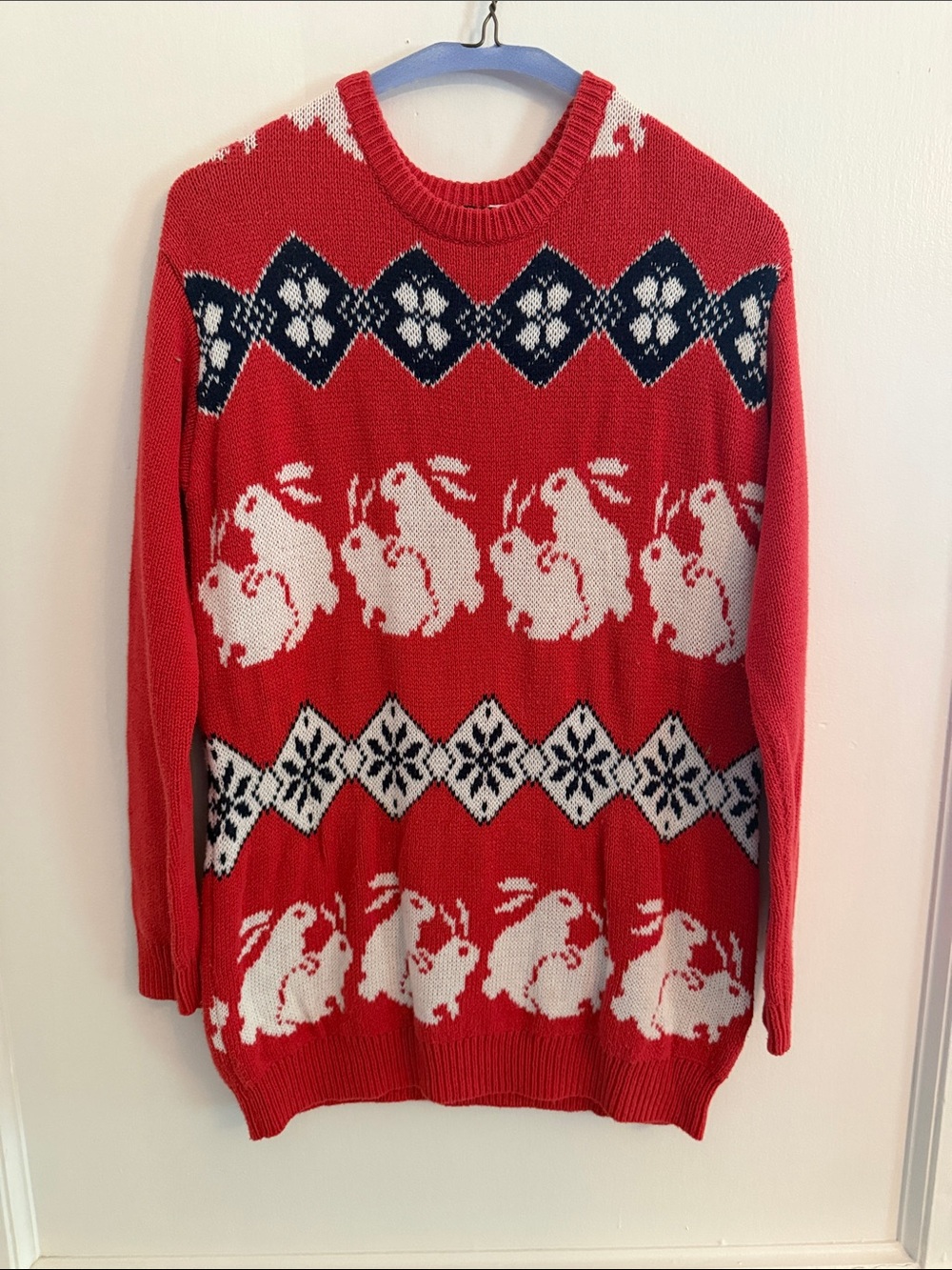 BDG Urban Outfitters Red Bunny Knit Ugly Christmas Sweater - XS